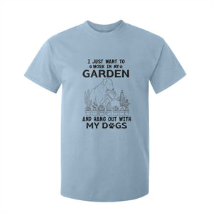 I Just Want To Garden And Hangout With My Dog T Shirt For Kid Gardener Gift TS12 Light Blue Print Your Wear
