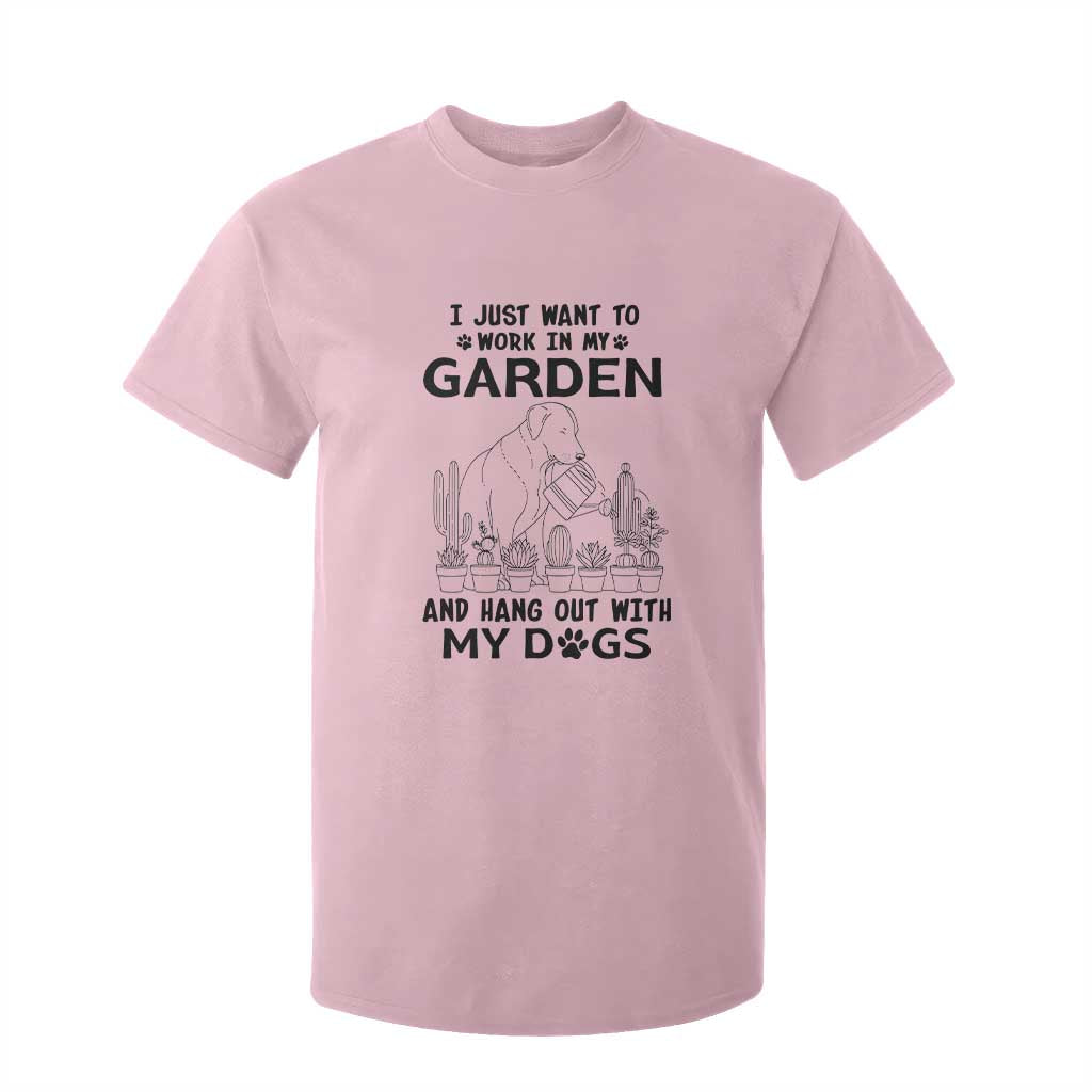 I Just Want To Garden And Hangout With My Dog T Shirt For Kid Gardener Gift TS12 Light Pink Print Your Wear