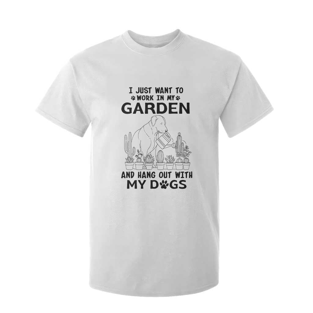 I Just Want To Garden And Hangout With My Dog T Shirt For Kid Gardener Gift TS12 White Print Your Wear