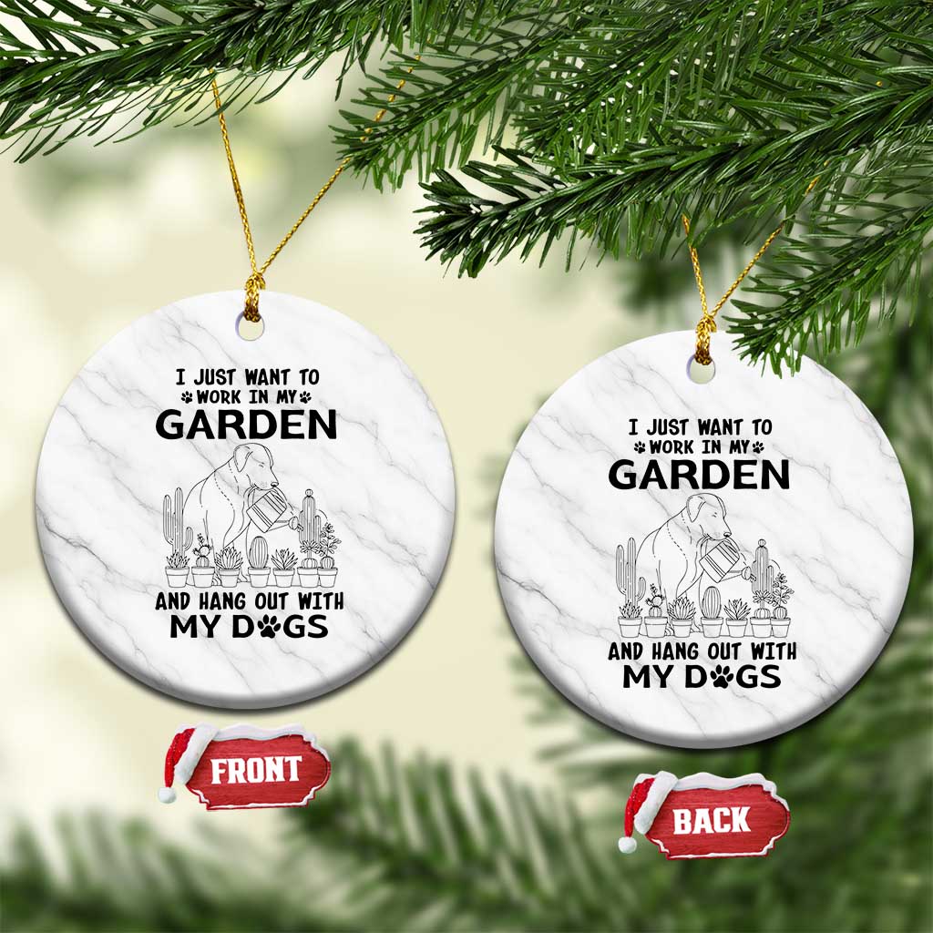 I Just Want To Garden And Hangout With My Dog Ceramic Ornament Gardener Gift TS12 1pc White Marble Print Your Wear