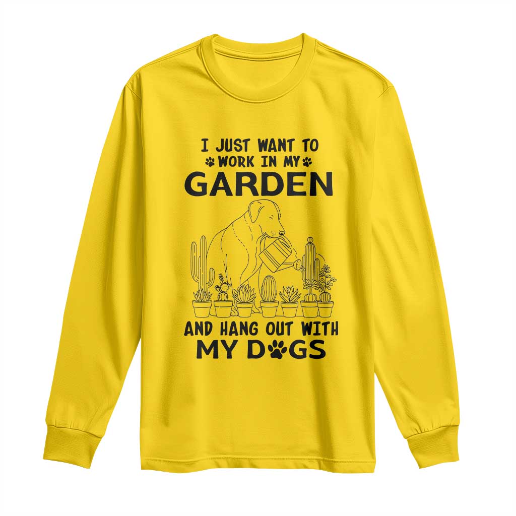 I Just Want To Garden And Hangout With My Dog Long Sleeve Shirt Gardener Gift TS12 Daisy Print Your Wear