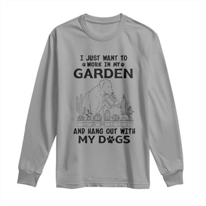 I Just Want To Garden And Hangout With My Dog Long Sleeve Shirt Gardener Gift TS12 Sport Gray Print Your Wear