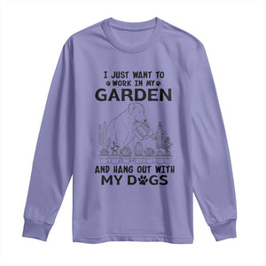 I Just Want To Garden And Hangout With My Dog Long Sleeve Shirt Gardener Gift TS12 Violet Print Your Wear