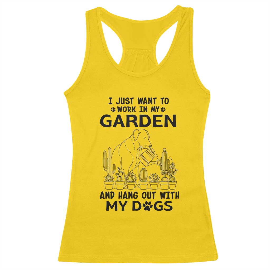 I Just Want To Garden And Hangout With My Dog Racerback Tank Top Gardener Gift TS12 Daisy Print Your Wear