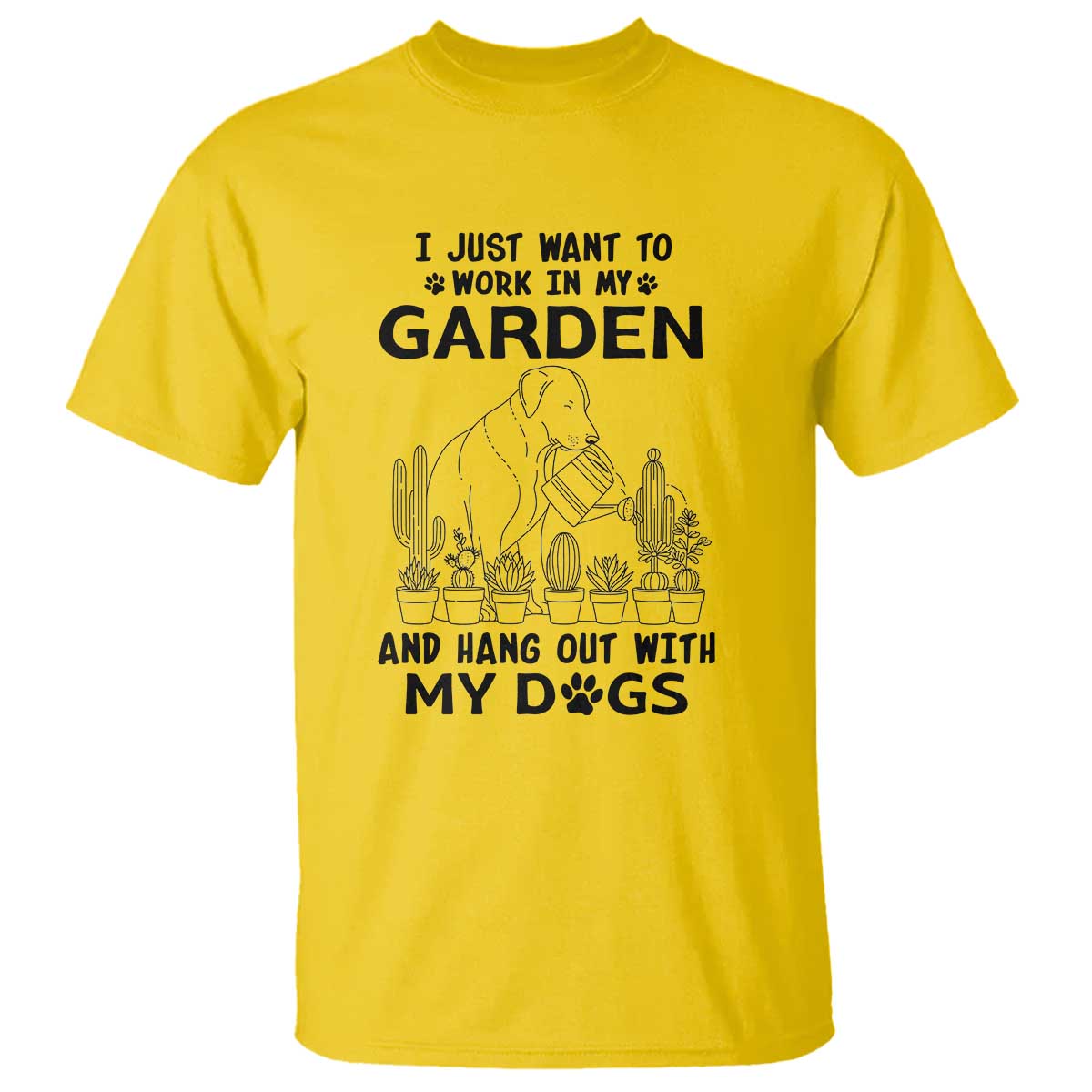 I Just Want To Garden And Hangout With My Dog T Shirt Gardener Gift TS12 Daisy Print Your Wear