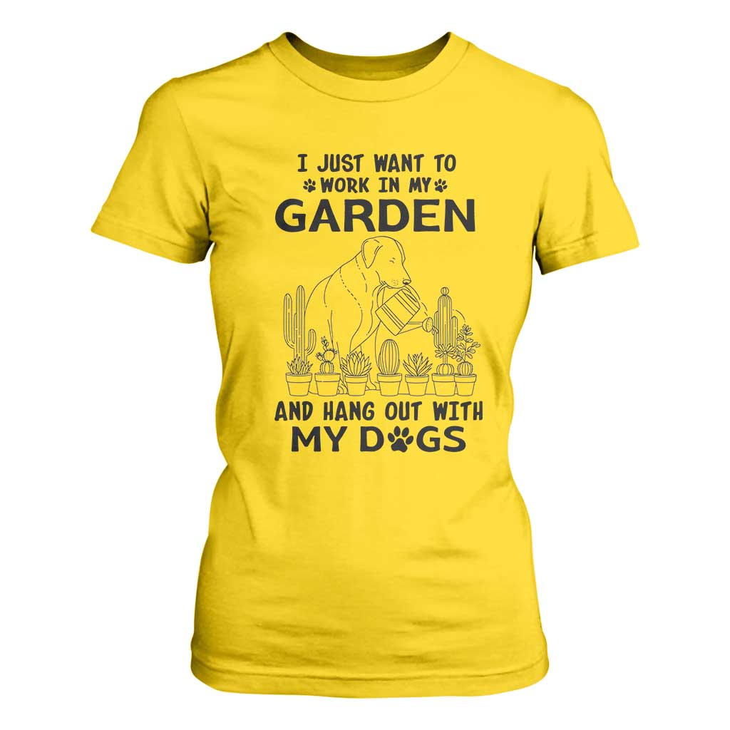 I Just Want To Garden And Hangout With My Dog T Shirt For Women Gardener Gift TS12 Daisy Print Your Wear