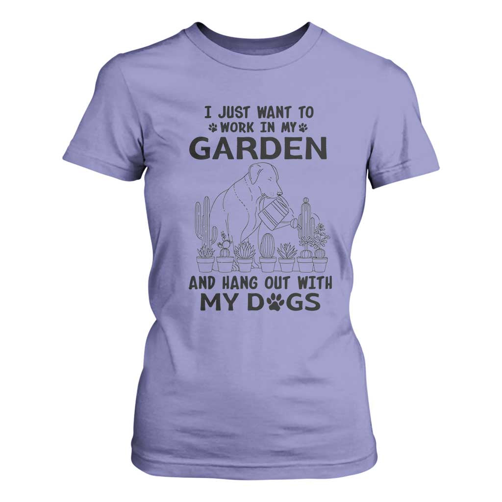 I Just Want To Garden And Hangout With My Dog T Shirt For Women Gardener Gift TS12 Violet Print Your Wear