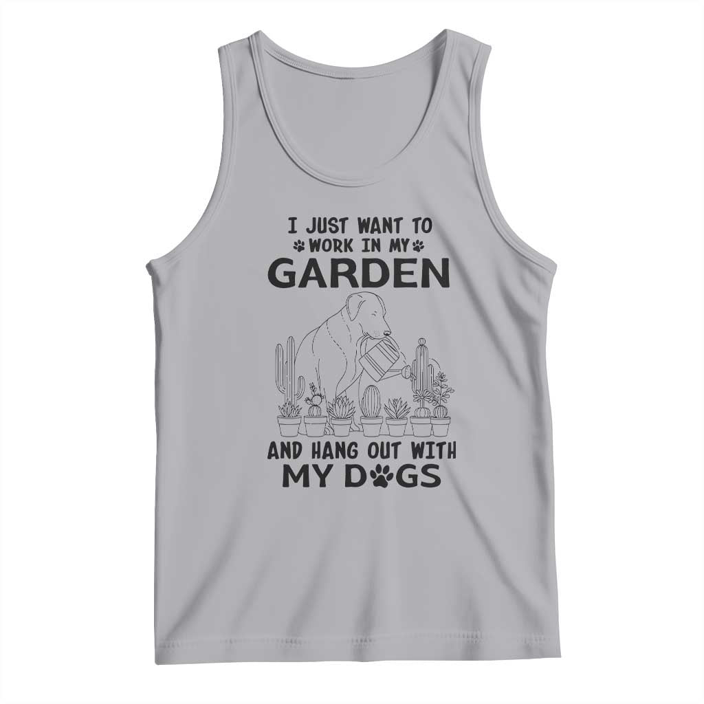 I Just Want To Garden And Hangout With My Dog Tank Top Gardener Gift TS12 Athletic Heather Print Your Wear