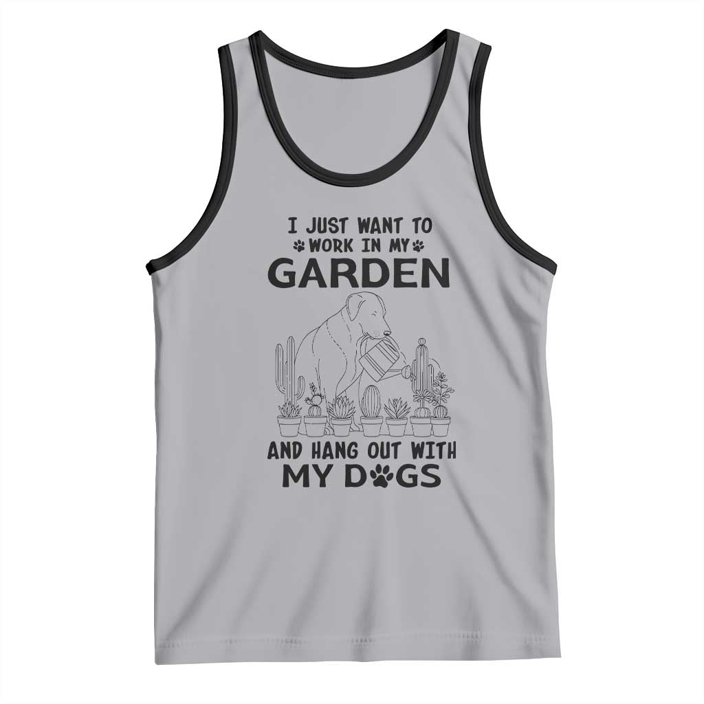 I Just Want To Garden And Hangout With My Dog Tank Top Gardener Gift TS12 Athletic Heather Black Print Your Wear