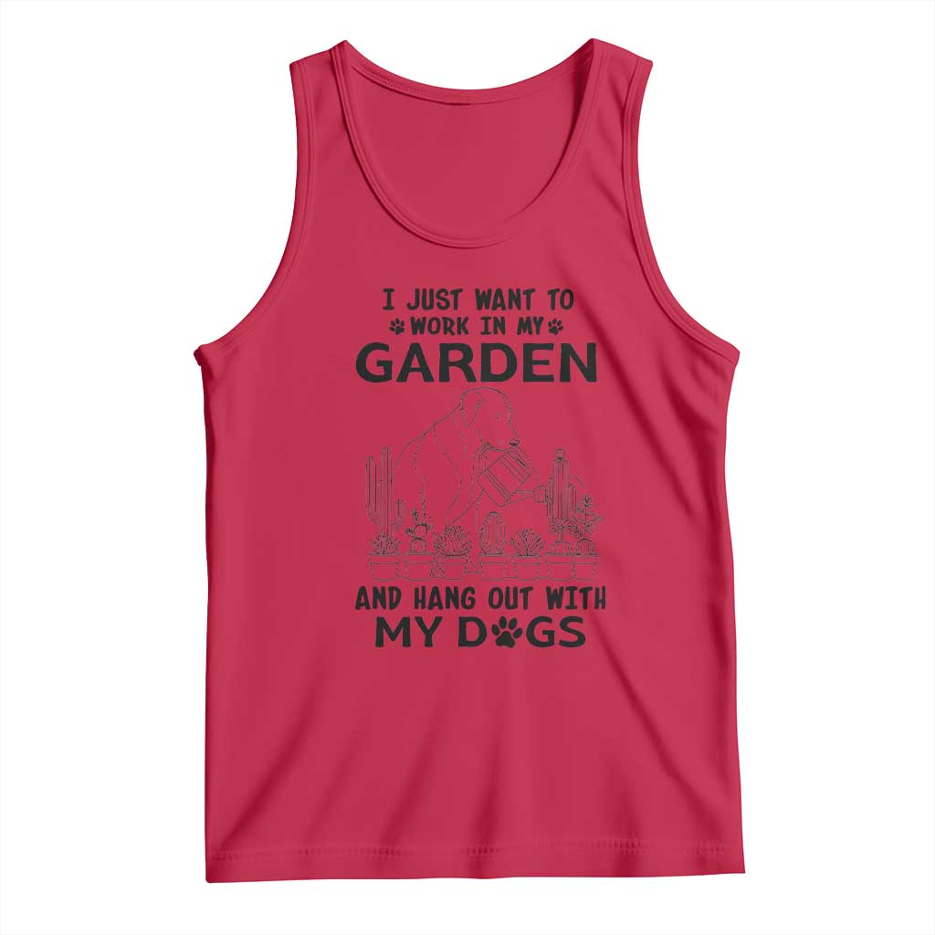 I Just Want To Garden And Hangout With My Dog Tank Top Gardener Gift TS12 Red Print Your Wear