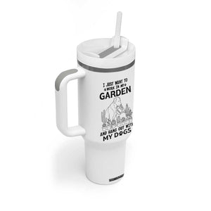 I Just Want To Garden And Hangout With My Dog Tumbler With Handle Gardener Gift TS12 Print Your Wear