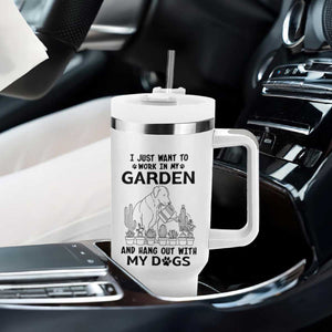 I Just Want To Garden And Hangout With My Dog Tumbler With Handle Gardener Gift TS12 Print Your Wear