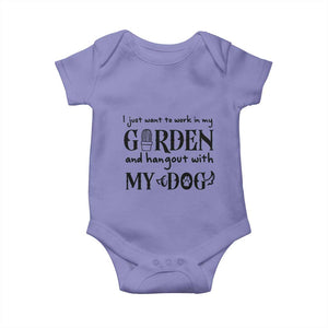 Gardener Dog Lover Gift Baby Onesie I Just Want To Garden And Hangout With My Dog TS12 Violet Print Your Wear