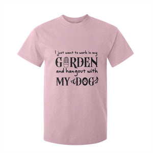 Gardener Dog Lover Gift T Shirt For Kid I Just Want To Garden And Hangout With My Dog TS12 Light Pink Print Your Wear
