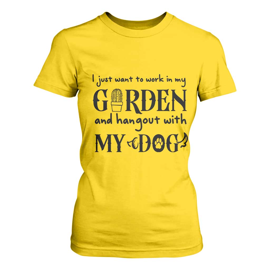 Gardener Dog Lover Gift T Shirt For Women I Just Want To Garden And Hangout With My Dog TS12 Daisy Print Your Wear