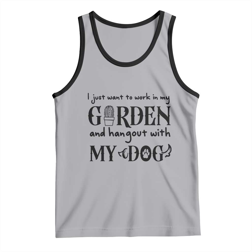 Gardener Dog Lover Gift Tank Top I Just Want To Garden And Hangout With My Dog TS12 Athletic Heather Black Print Your Wear