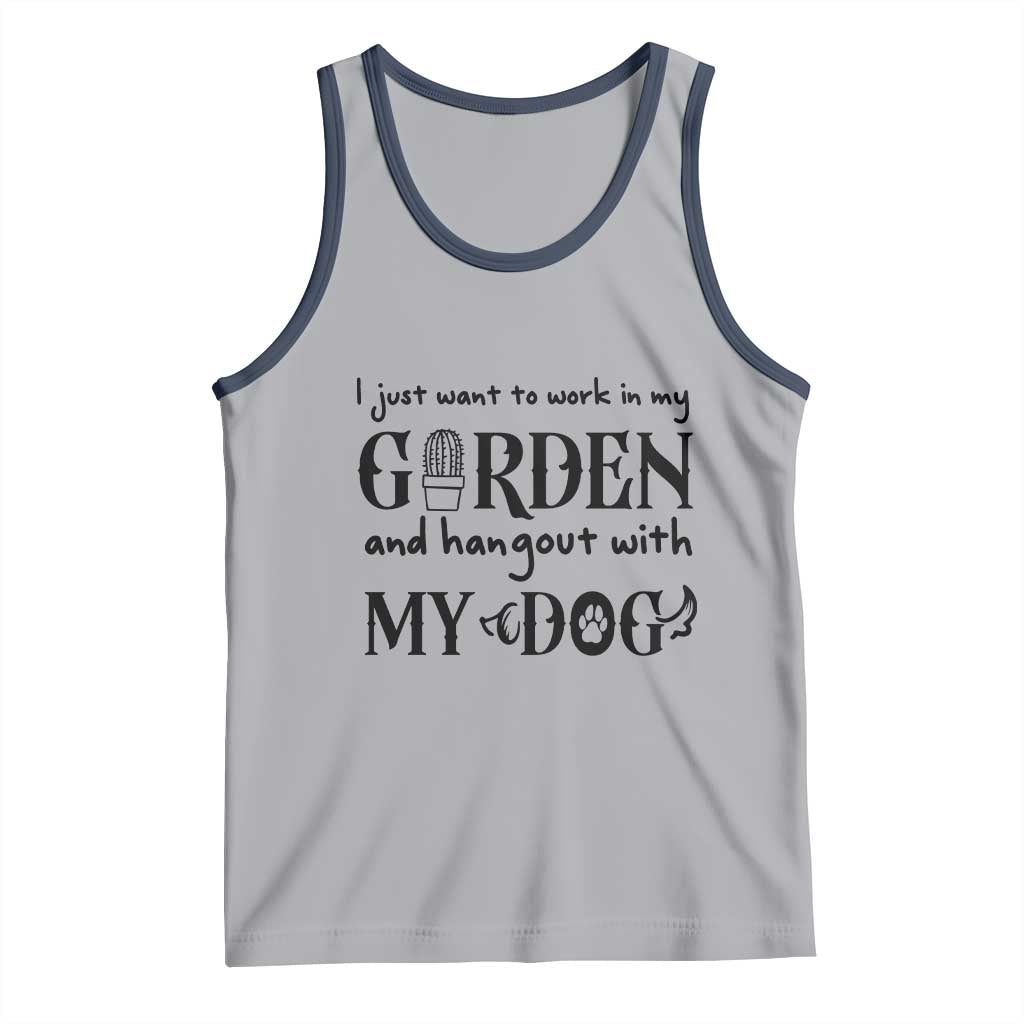 Gardener Dog Lover Gift Tank Top I Just Want To Garden And Hangout With My Dog TS12 Athletic Heather Navy Print Your Wear