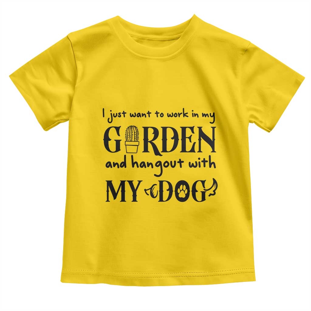 Gardener Dog Lover Gift Toddler T Shirt I Just Want To Garden And Hangout With My Dog TS12 Daisy Print Your Wear