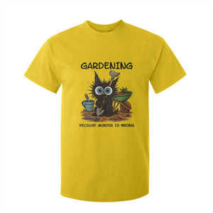 Gardening Because Murder Is Wrong T Shirt For Kid Funny Black Cat Gardener Gift TS12 Daisy Print Your Wear
