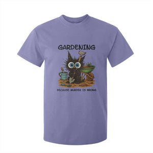 Gardening Because Murder Is Wrong T Shirt For Kid Funny Black Cat Gardener Gift TS12 Violet Print Your Wear