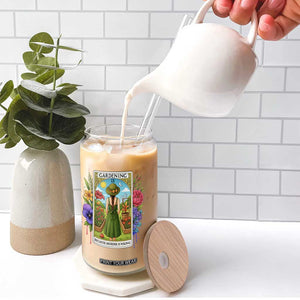 Funny Gardening Because Murder Is Wrong Glass Can Garden Girl Floral Tarot Graphic TS12 Print Your Wear