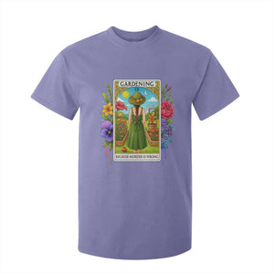 Funny Gardening Because Murder Is Wrong T Shirt For Kid Garden Girl Floral Tarot Graphic TS12 Violet Print Your Wear