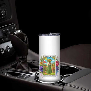 Funny Gardening Because Murder Is Wrong Skinny Tumbler Garden Girl Floral Tarot Graphic TS12 Print Your Wear