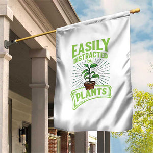 Easily Distracted By Plants Garden Flag Funny Gardening Lover Gift - Print Your Wear