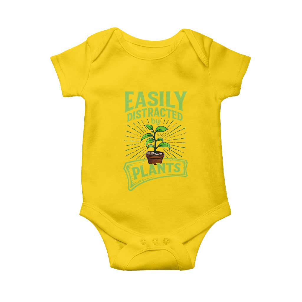 Easily Distracted By Plants Baby Onesie Funny Gardening Lover Gift TS12 Daisy Print Your Wear