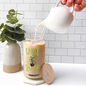 Easily Distracted By Plants Glass Can Funny Gardening Lover Gift TS12 Print Your Wear