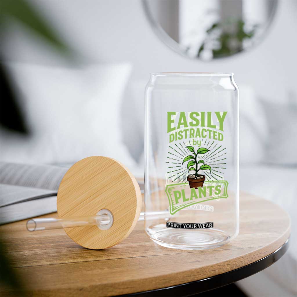 Easily Distracted By Plants Glass Can Funny Gardening Lover Gift TS12 Print Your Wear