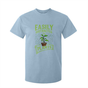 Easily Distracted By Plants T Shirt For Kid Funny Gardening Lover Gift TS12 Light Blue Print Your Wear