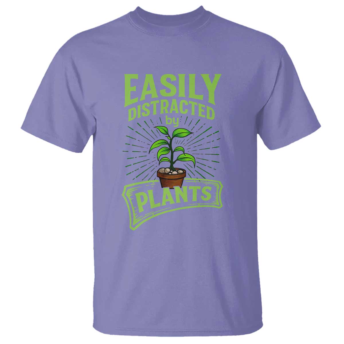 Easily Distracted By Plants T Shirt Funny Gardening Lover Gift TS12 Violet Print Your Wear