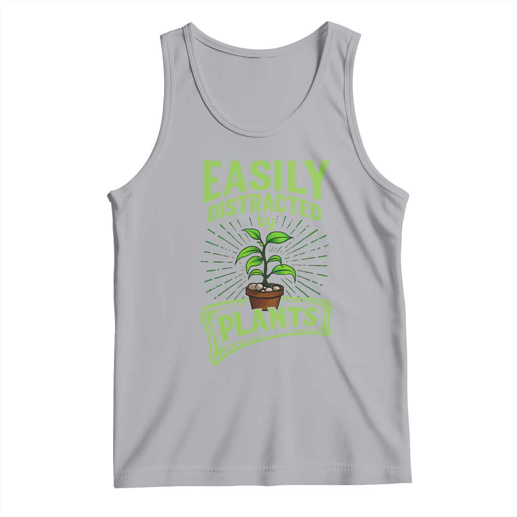 Easily Distracted By Plants Tank Top Funny Gardening Lover Gift TS12 Athletic Heather Print Your Wear
