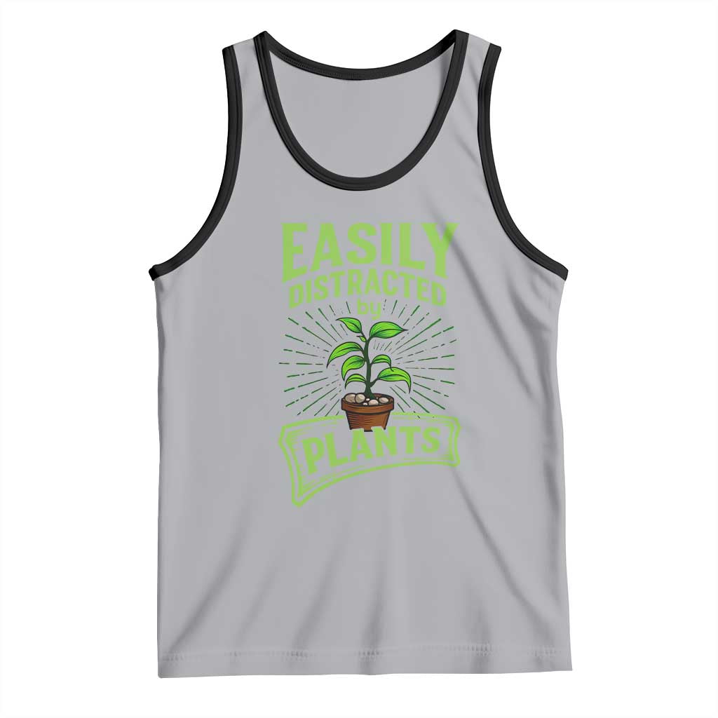 Easily Distracted By Plants Tank Top Funny Gardening Lover Gift TS12 Athletic Heather Black Print Your Wear
