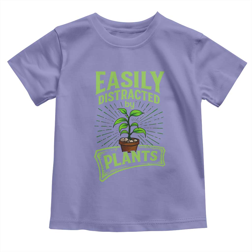 Easily Distracted By Plants Toddler T Shirt Funny Gardening Lover Gift TS12 Violet Print Your Wear