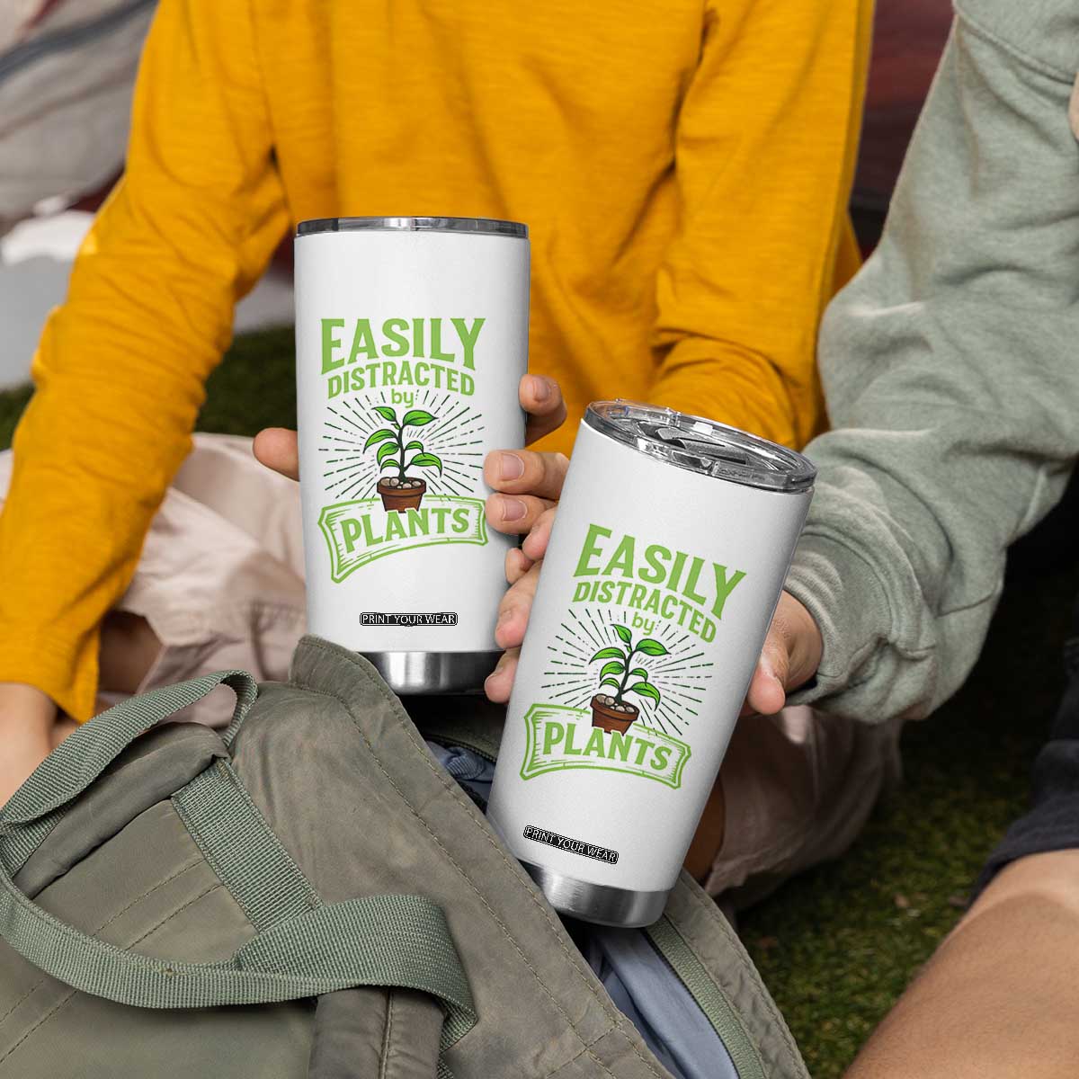 Easily Distracted By Plants Tumbler Cup Funny Gardening Lover Gift TS12 Print Your Wear