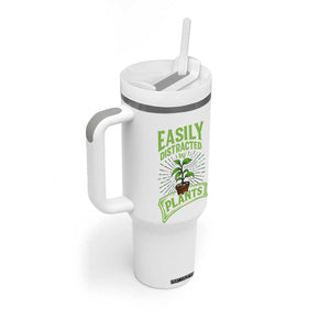 Easily Distracted By Plants Tumbler With Handle Funny Gardening Lover Gift TS12 Print Your Wear