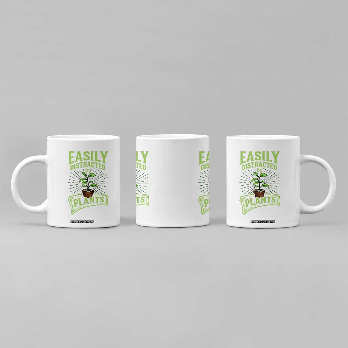 Easily Distracted By Plants Coffee Mug Funny Gardening Lover Gift TS12 Print Your Wear