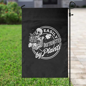 Easily Distracted By Plants Skeleton Garden Flag Funny Gardener Plant Lover - Print Your Wear