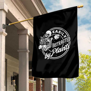 Easily Distracted By Plants Skeleton Garden Flag Funny Gardener Plant Lover - Print Your Wear
