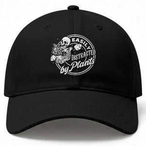 Easily Distracted By Plants Skeleton Baseball Cap Funny Gardener Plant Lover TS12 Print Your Wear