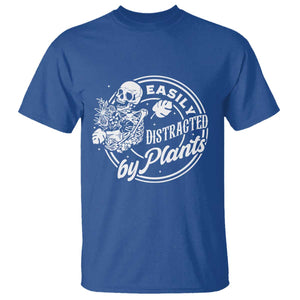 Easily Distracted By Plants Skeleton T Shirt Funny Gardener Plant Lover TS12 Royal Blue Print Your Wear