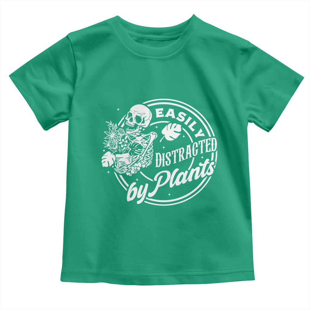Easily Distracted By Plants Skeleton Toddler T Shirt Funny Gardener Plant Lover TS12 Irish Green Print Your Wear