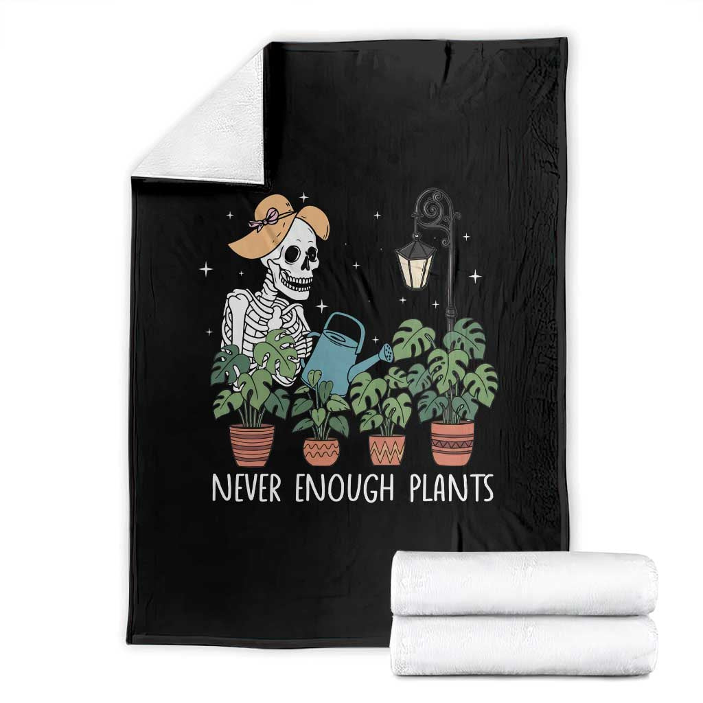 Skeleton Monstera Lover Throw Blanket Never Enough Plants - Print Your Wear