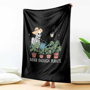 Skeleton Monstera Lover Throw Blanket Never Enough Plants - Print Your Wear