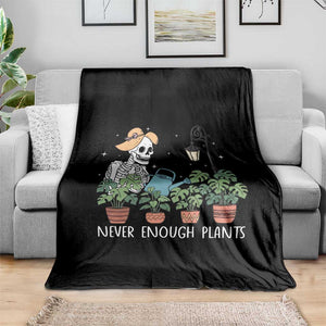 Skeleton Monstera Lover Throw Blanket Never Enough Plants - Print Your Wear