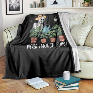 Skeleton Monstera Lover Throw Blanket Never Enough Plants - Print Your Wear