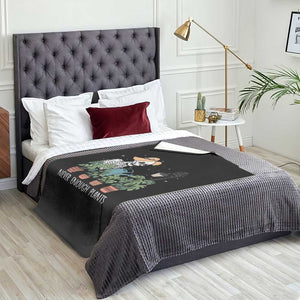 Skeleton Monstera Lover Throw Blanket Never Enough Plants - Print Your Wear