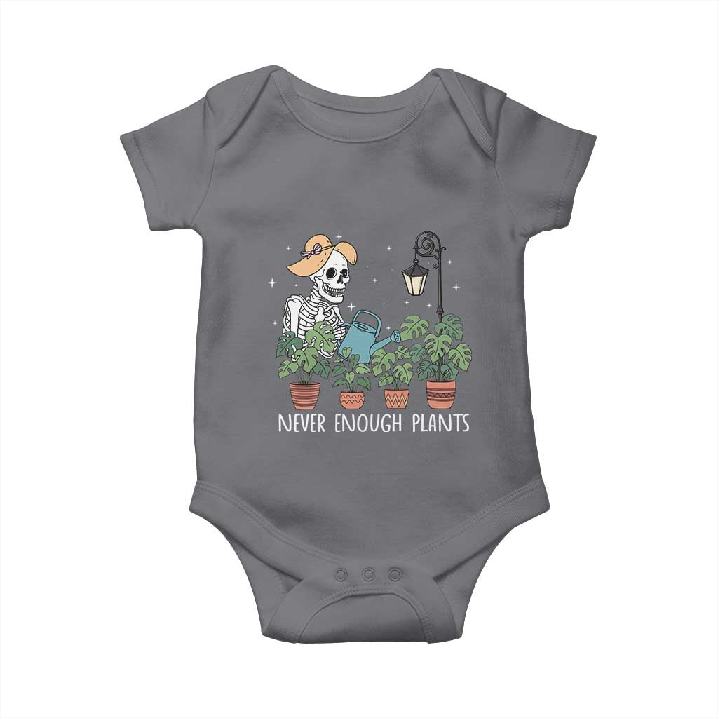 Skeleton Monstera Lover Baby Onesie Never Enough Plants TS12 Charcoal Print Your Wear